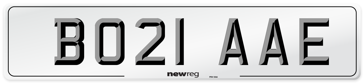 BO21 AAE Number Plate from New Reg